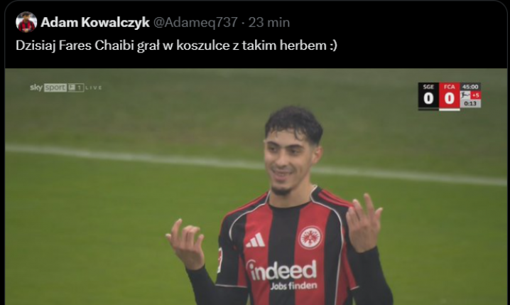 W takiej koszulce swój mecz w Bundeslidze rozgrywał piłkarz Eintrachtu xD